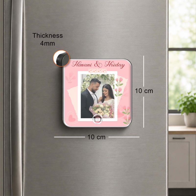 Long Distance Relationship Gift Personalised Musical Fridge Magnet with Custom Photo, Rechargeable Battery, Type-C USB Charging Memory Photo Fridge Magnet